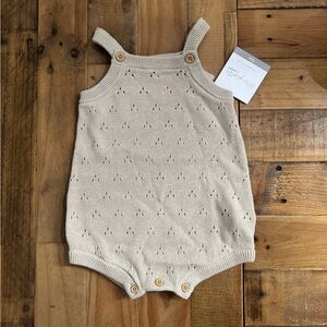 Organic Cotton Eyelet Bubble Romper Cream 12M - Little Planet by Carter’s